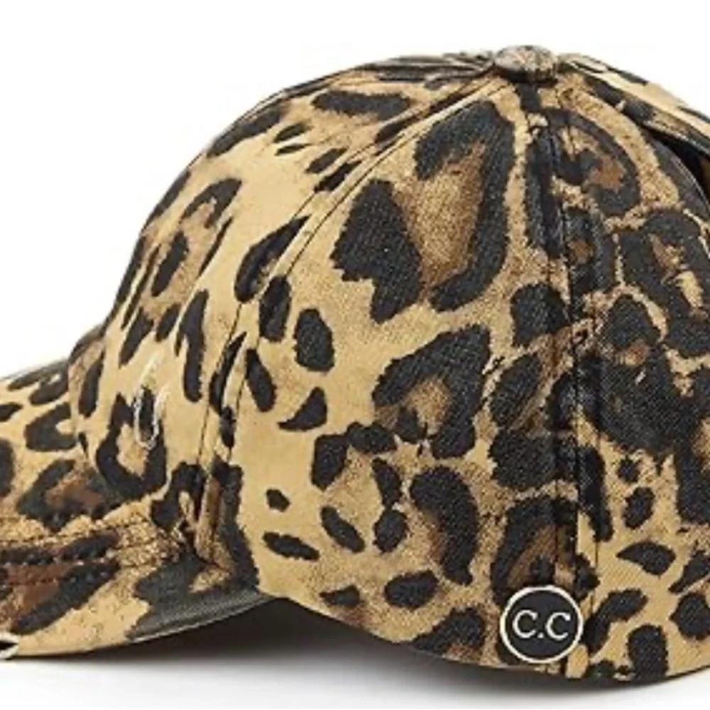 C.C Leopard Print Ponytail Cap